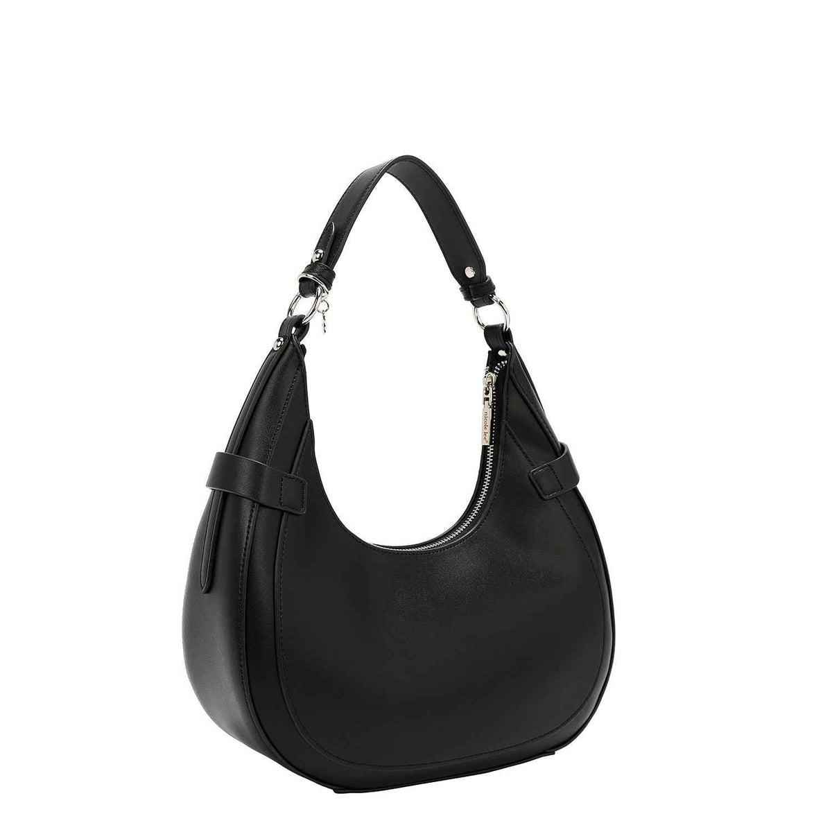 BOLSO DE HOMBRO CON RECORTE GEOMÉTRICO (NEGRO)