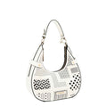 BOLSO DE HOMBRO CON RECORTE GEOMÉTRICO (BLANCO)