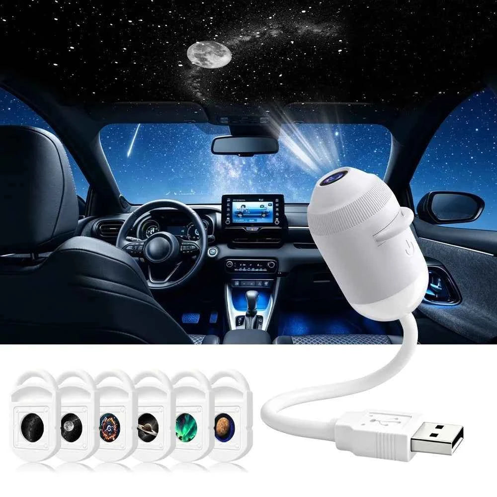 Lámpara proyector de galaxias 2 en 1 USB, luz nocturna de cielo estrellado con diapositivas HD