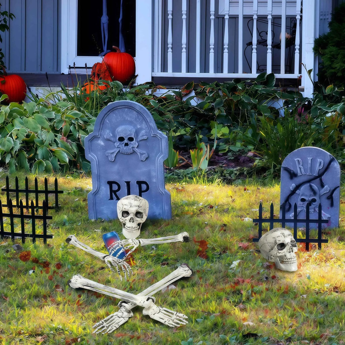 Estacas de Esqueleto para Halloween – Decoración Espeluznante para Jardín